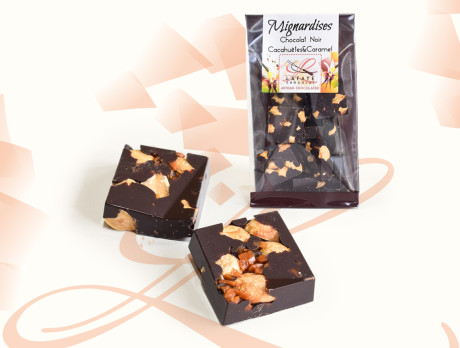 Mignardises Chocolat Noir Cacahuètes et caramel 100g